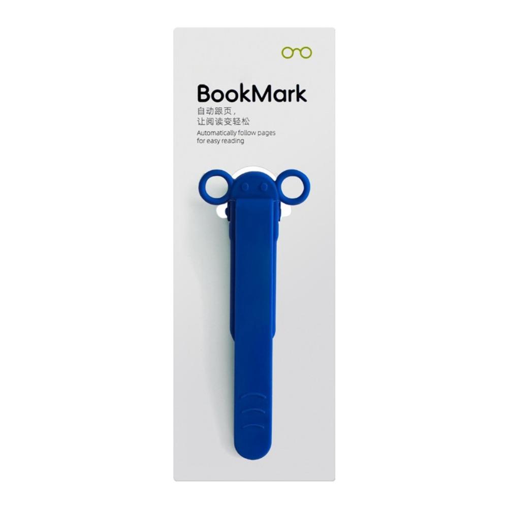 

New Silicone Bookmark Clip Cute Elephant Automatically Follows Page Flipping with Pen Holder Book Marks for School синий