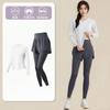 1011 Spring New Long Sleeve Fitness Clothing Women's Loose Breathable Running Quick Drying Clothes Sports Suit Fitness Training Clothing