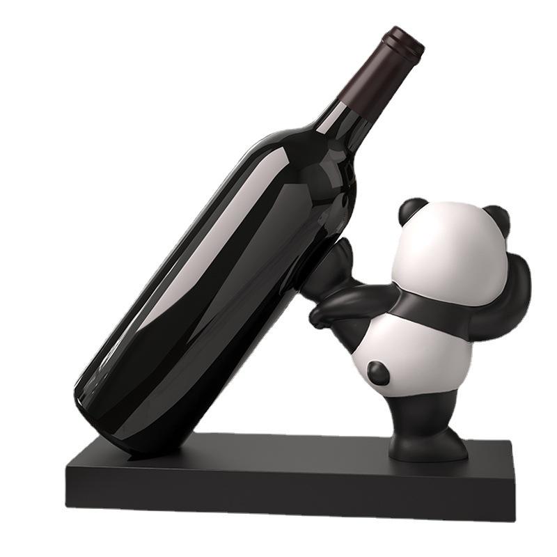 Panda Kick Modern Red Wine Rack: Luxurious Display Shelf & Home Decoration