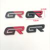 3D Metal Black Red Logo GR Emblem Letters Car Front Grill Badge For Hilux CHR Corolla Yaris GR Sticker Accessories