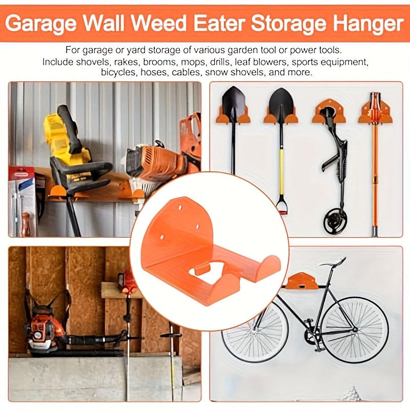 Trimmer Rack Weedeater Organizer Holder Grass Trimmer Rack Wall Mounted Storage Hanger Garden Power Tool Organizer Hanger
