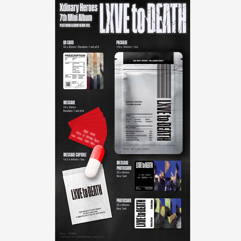 [Vorbestellung]Xdinary Heroes - Mini 7. Album [LXVE to DEATH]Platform-Album Nemo-Version