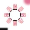 Elegant Black Red Flower Nail Art Stickers Plastic Press On Nails Quick Application 24pcs Daily Fingernails