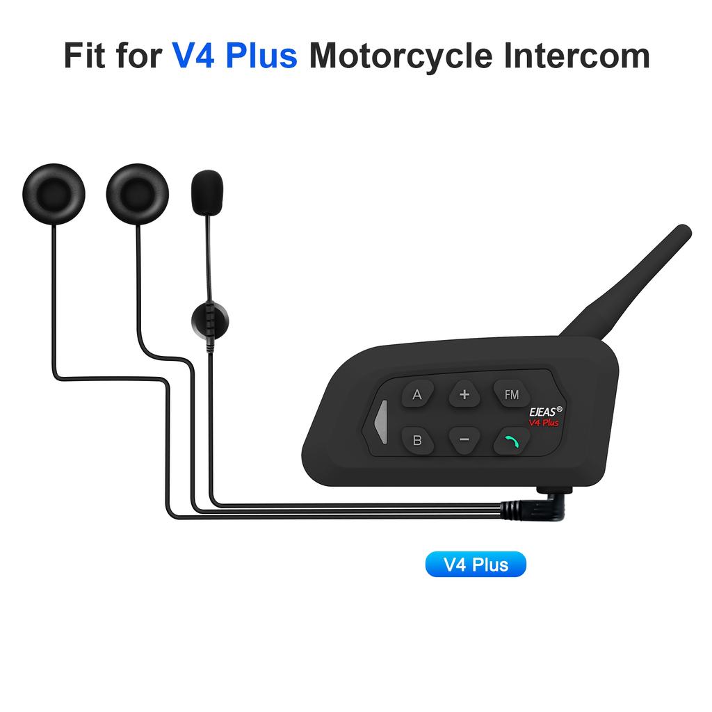 EJEAS 3.5mm Jack HiFi CVC Noise Reduction Microphone Headset for V6 Series Q2 Q7 V4 Plus Motorcycle Helmet Earphones