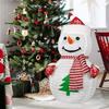 Festival Foldable LED Snowman Durable Metal Fabric Snowman Charm with LED Lights for Christmas Party Ambiances
