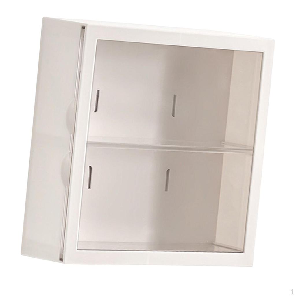 2 Layer Clear Display Case,Dustproof Protection Showcase Storage Box,Wall Mounted Box