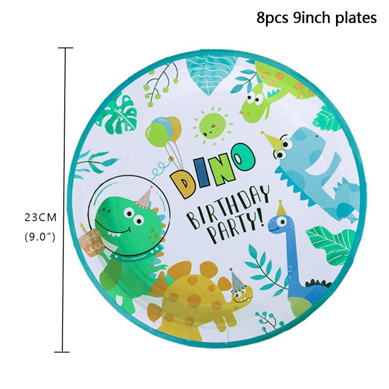 Dino Party Supplies Dinosaur Balloons Paper Straws Cups Plates Kids Boy Birthday Party Decoration Jungle Dinosaur Party Decor