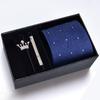 Gift Box Men'S Tie Four-Piece Set, Can Add Formal Business 8Cm Striped Black Wedding Groom