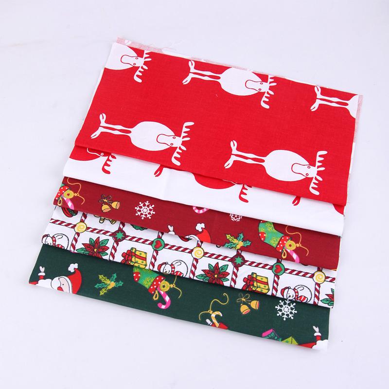 5pcs/Lot Sewing Quilting Fabrics 25x25cm Cotton Fabric Handmade Material Printed Cloth DIY Christmas Series Patchwork