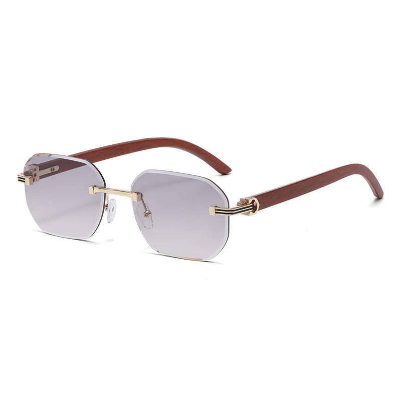 Uv400 Photochromic Sunglasses For Men With Frameless Geometric Design Suitable For Driving And Travel