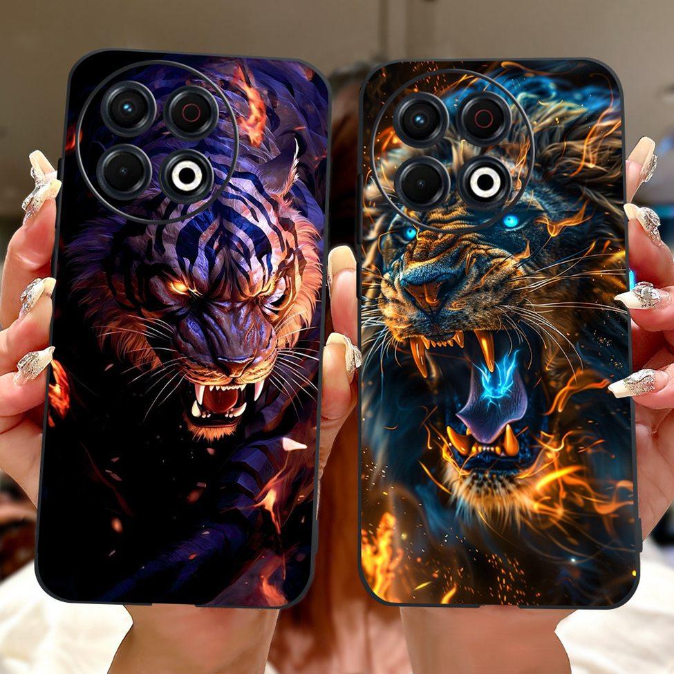 Voor Techno Spark 30 Pro 4G KL7 Cover Voor Tecno Spark 30 Pro 4G Hoesje Luxe Vlinder Liefde Mode Bloemen Cool Leeuw Schattig Geschilderd