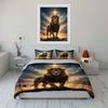 Majestic Lion with Crown Bedding Duvet Cover Set Duvet Cover Pillowcases  (1*Duvet Cover 2*Pillowcases, Without Duvet Insert)