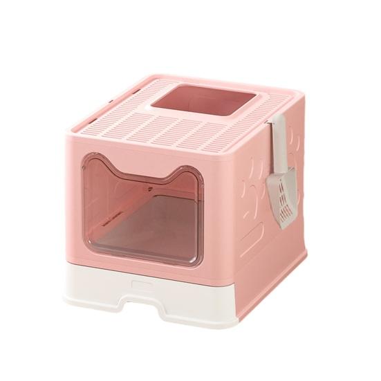 Enclosed Cat Litter Tray Extra Large Cat Litter Box with Lid And Drawer Anti-splash Hop-In Cat Toilet Includes Cat Litter Scoop