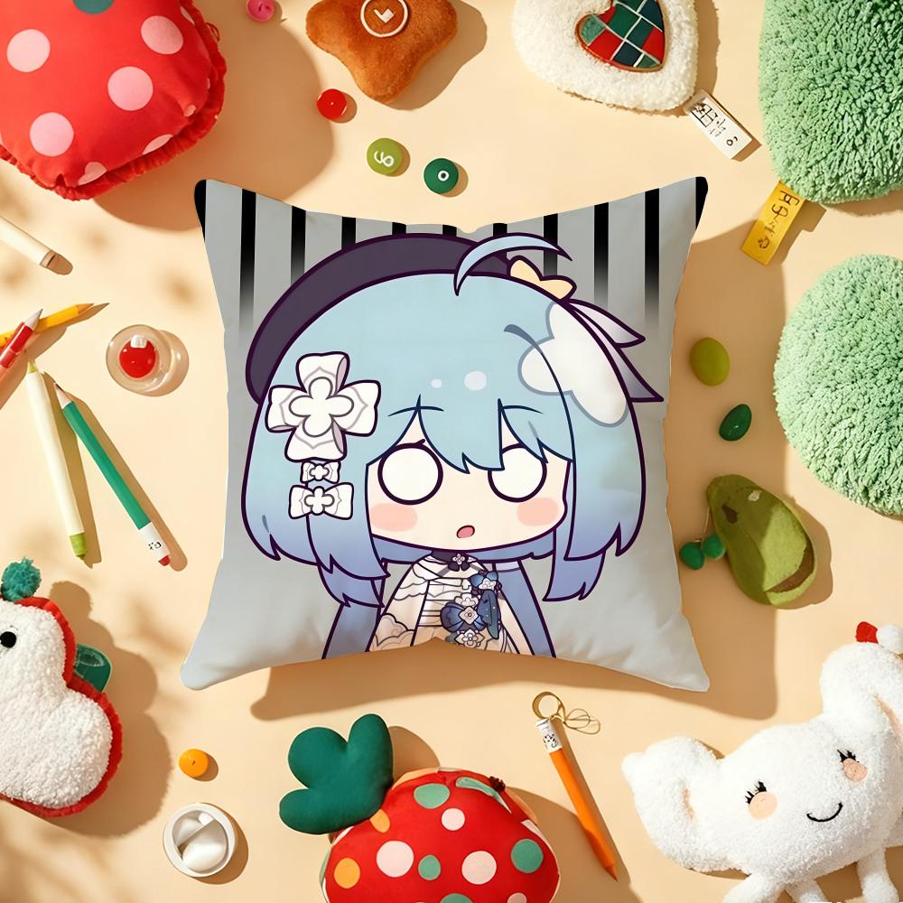 Anime Game HHonkai Impact Cushion Cover Plush Fabric Soft DoubleSided Printed Sofa Warm Winter Home Gift Pillow Cover