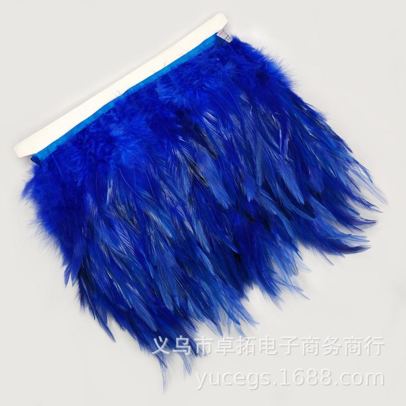

10 метров 10-15 см 4-6 дюймов Отделка полоской из перьев петушиного хвоста для свадебной вечеринки, одежды, отделка петушиными перьями 5m королевский синий