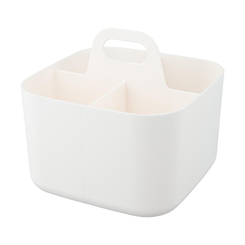Plastic Storage Basket With Handle,Portable Pencil Pen Stationery Storage Box,Desktop Sorting Organizer With 5 Compartments