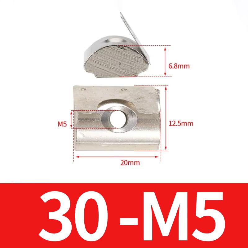 2pcs Shrapnel Nut Block Drop in Sheet Spring Nuts M4 M5 M6 M8 For European Standard 3030 4040 4545 Series Aluminum Profile
