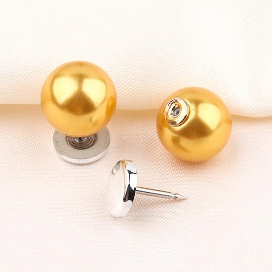 Fashion Scarf Buckles 5Pcs Fake Pearl Buttons for Clothing, Removable Decorative Brooch Pins, No Waist Tightening Pins Dresses Sew Safety Shirt