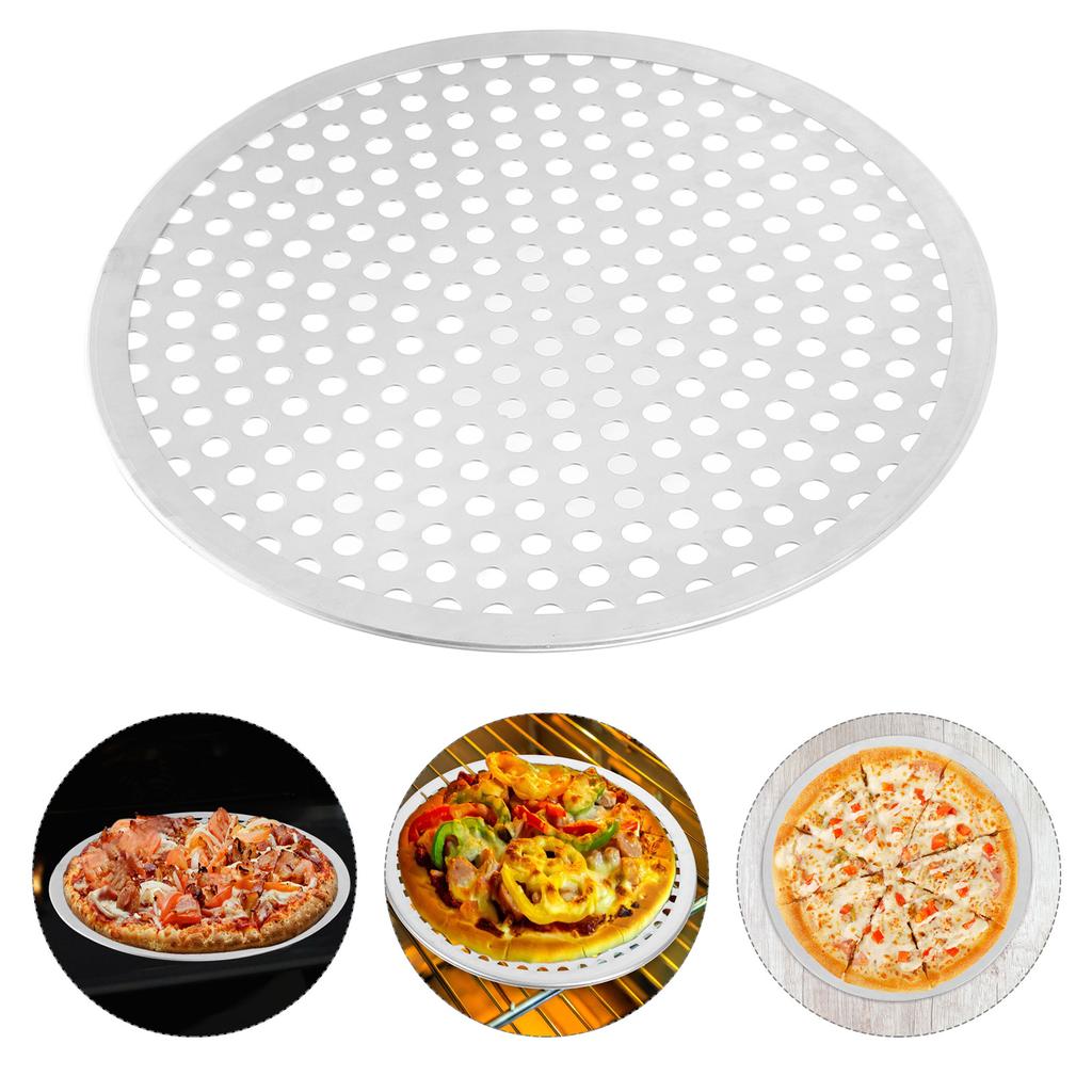 Bakeware Nonstick Roasting Net Container Oven Pizza Plate Baking Tray Aluminum Alloy Round