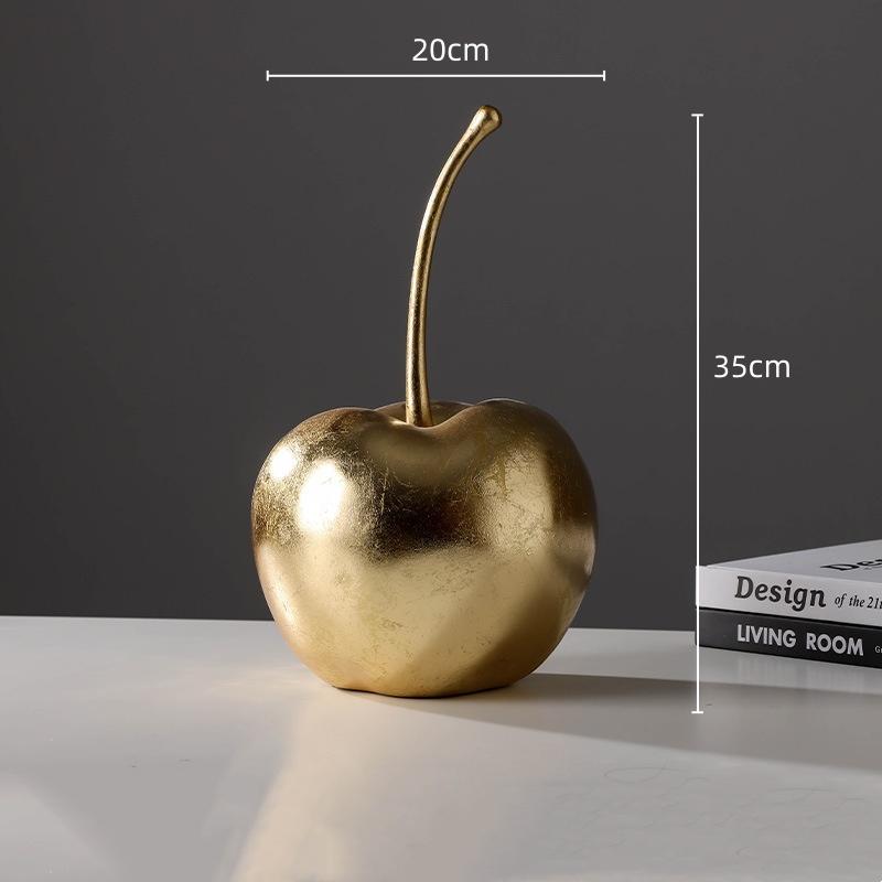 Harzhandwerk Goldene Äpfel Obstskulpturen Apfelornamente Kirschdekorationsfiguren Heimdekorationszubehör