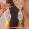 Exquisite Rhinestone Tassel Earrings – Glamorous Long Diamond Drop for Women
