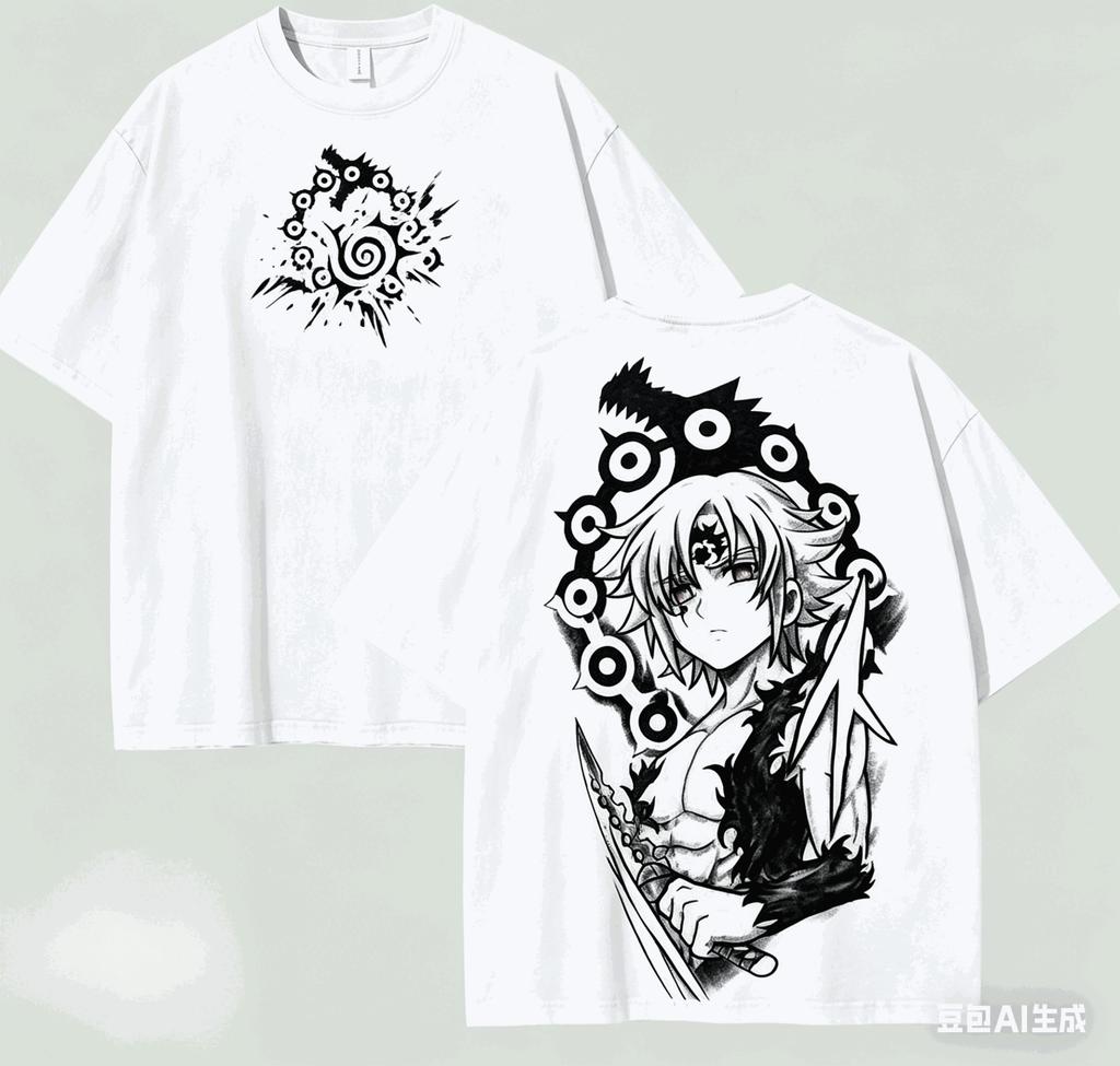 Seven Deadly Sins Cotton T-shirt Year Round Clothing High Quality Personality Clothes Plus Size Unisex New Model Retro Fashion