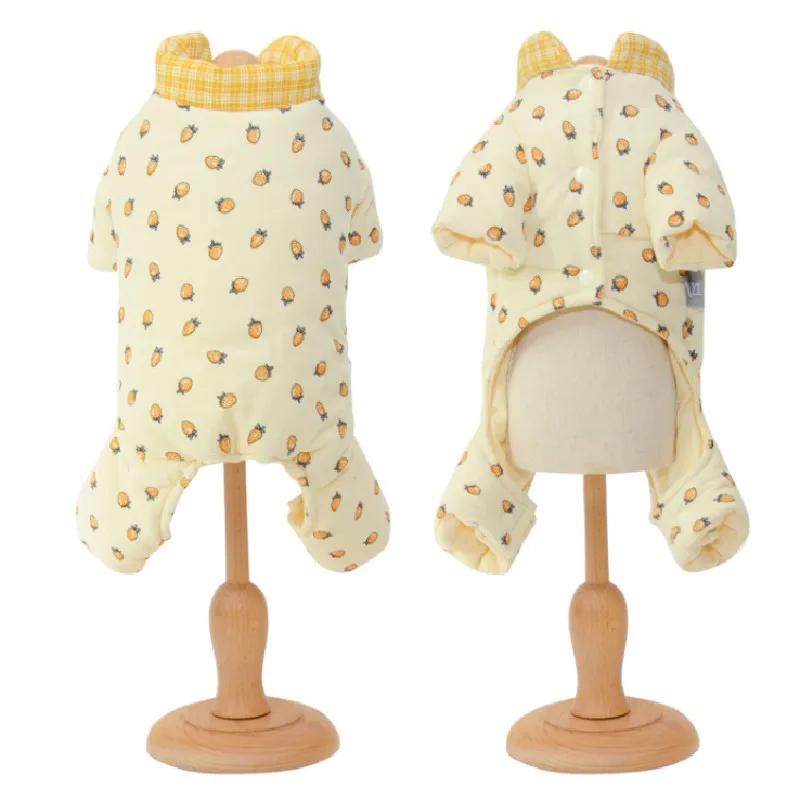 Dog Pet Clothes Winter Dog Jumpsuit Thicken Warm Pet Clothing Rompers Puppy Coat Outfit Pomeranian Poodle Bichon Dog Costumes S