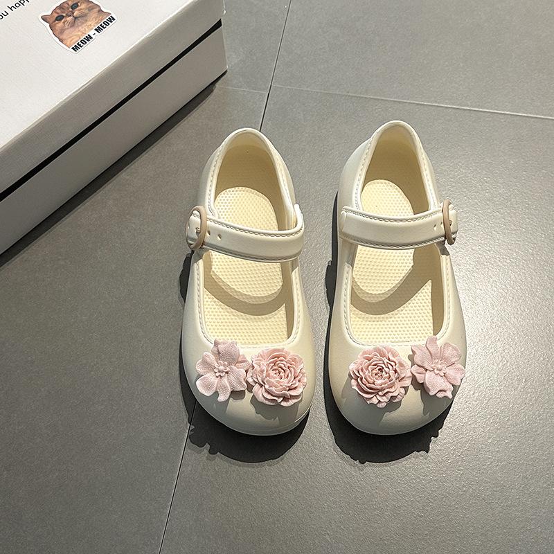 Versatile Design Camellia Single Shoes Women's Summer Fashion Simple Flower Beach Cool Slippers Shallow Mouth Mary Jane Shoes