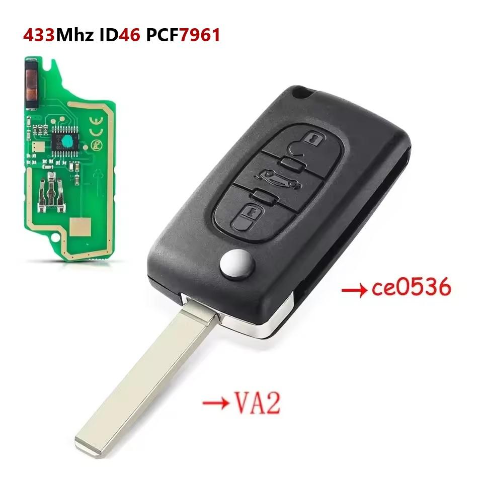 ASK 2/3/4 Buttons 433Mhz Remote Car Key for Peugeot 207 307 308 407 607 807 For Citroen C2 C3 C4 C5 C6 CE0536/CE0523 Auto Parts