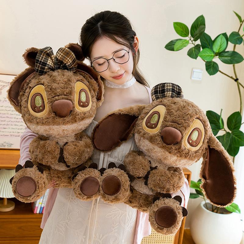 Winter Chocolate Couple Stitch Plush Toy – Valentine s Day & Qixi Festival Gift Doll Figure 27 cm