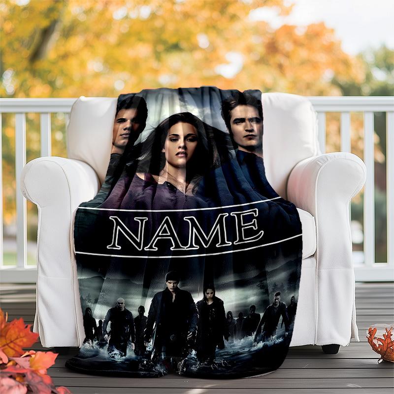 Customizable Twilight Throw Blanket – Personalized Name, All-Season Cozy Snug Blanket, Machine Washable, Personalized Blanket