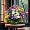 5 Pcs Faux Daisies Bundles UV Resistant Artificial Flowers Realistic Fake Fall Flowers with Bendable Stems for Flower Arrangement Indoor Outdoor