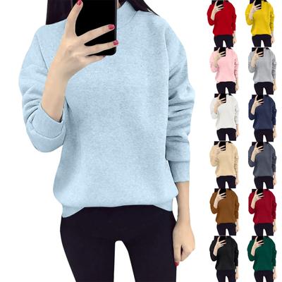 Damen Sweatshirts Casual Out Einfarbig Langarm O Hals Festival Tops Sport Pullover