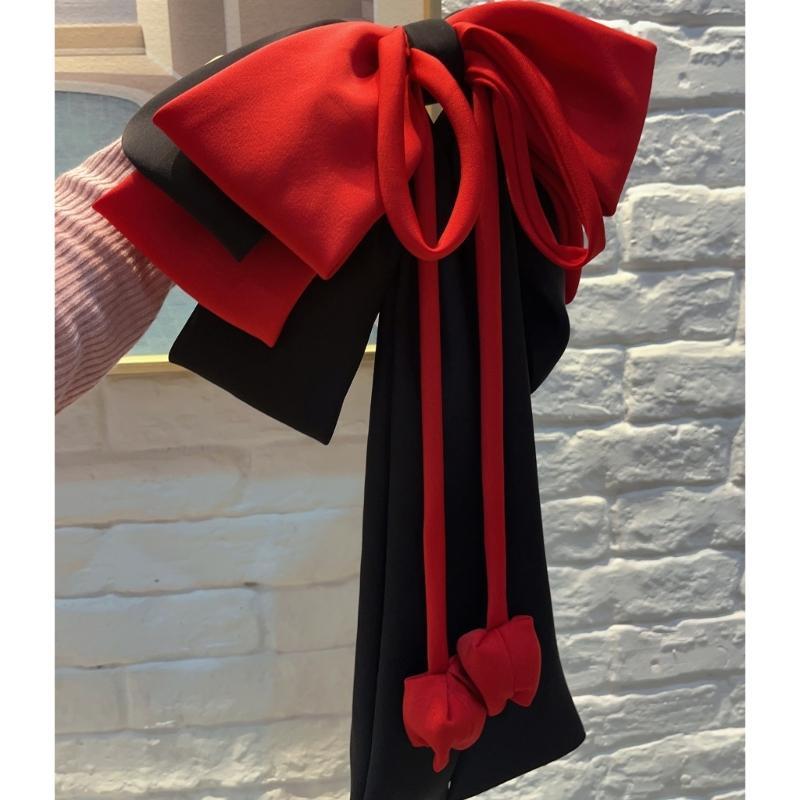 Elegant Purple Hair Bows Clip With Long Ribbon Fashion Headdress Hairpieces Barrette Hairpin For Women And Girls