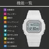 Digital Sports Watch for Women, Men, Kids, Waterproof, Alarm, Square Design, Green