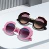 Large-frame Round Sunglasses, UV-protective Sunglasses, Men's and Women's Color-block Sunglasses