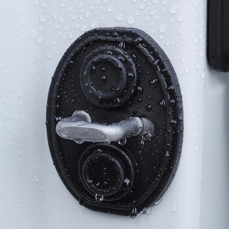 4Pcs Car Door Closing Shockproof Silicone Cushion Mute Shock Absorber Protective Covers Car Door Latch Accessories