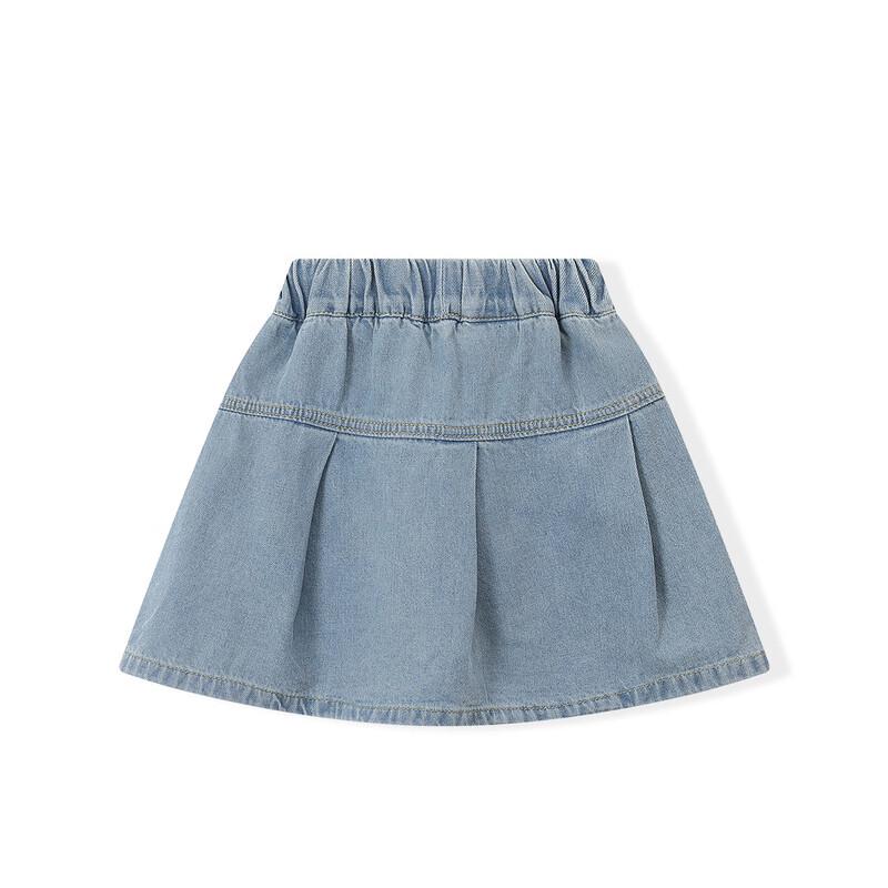 Montagut Girls' Denim Pleated Short Skirt
