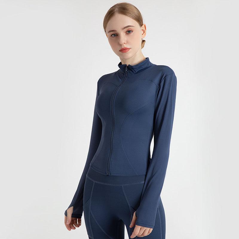 Women‘s Tights Sports Clothes Tracksuits Work Out Fitness Jacket Zipper Long Sleeve Coat Running GYM Yoga Tops