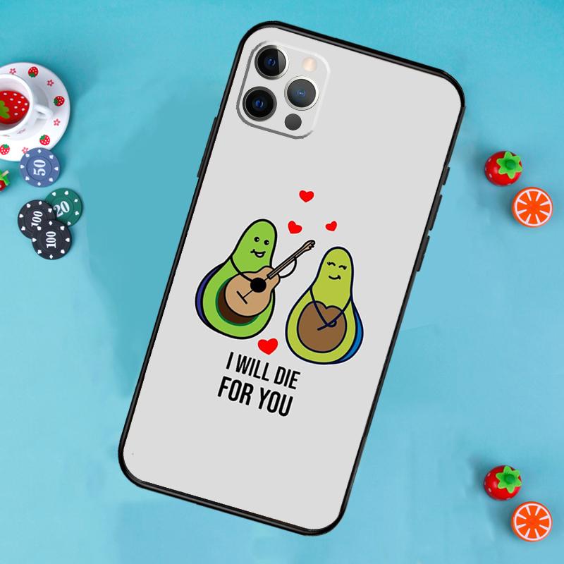 cute cartoon Avocado Fitness Phone Case For iPhone 17 Air 16 15 14 13 11 12 Pro Max 13 12 mini 15 16 Plus 16e Cover Funda