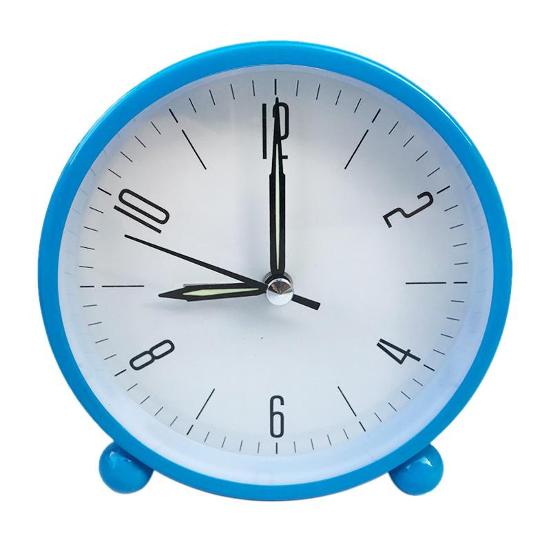 Retro Metal Silent Alarm Clock with Night Light Children's Student Desktop Clock Clock