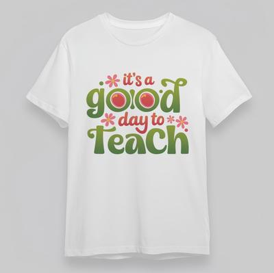 Women's Plus Size Classic T-Shirt  Good Day To Teach With Flowers Print Tee USA