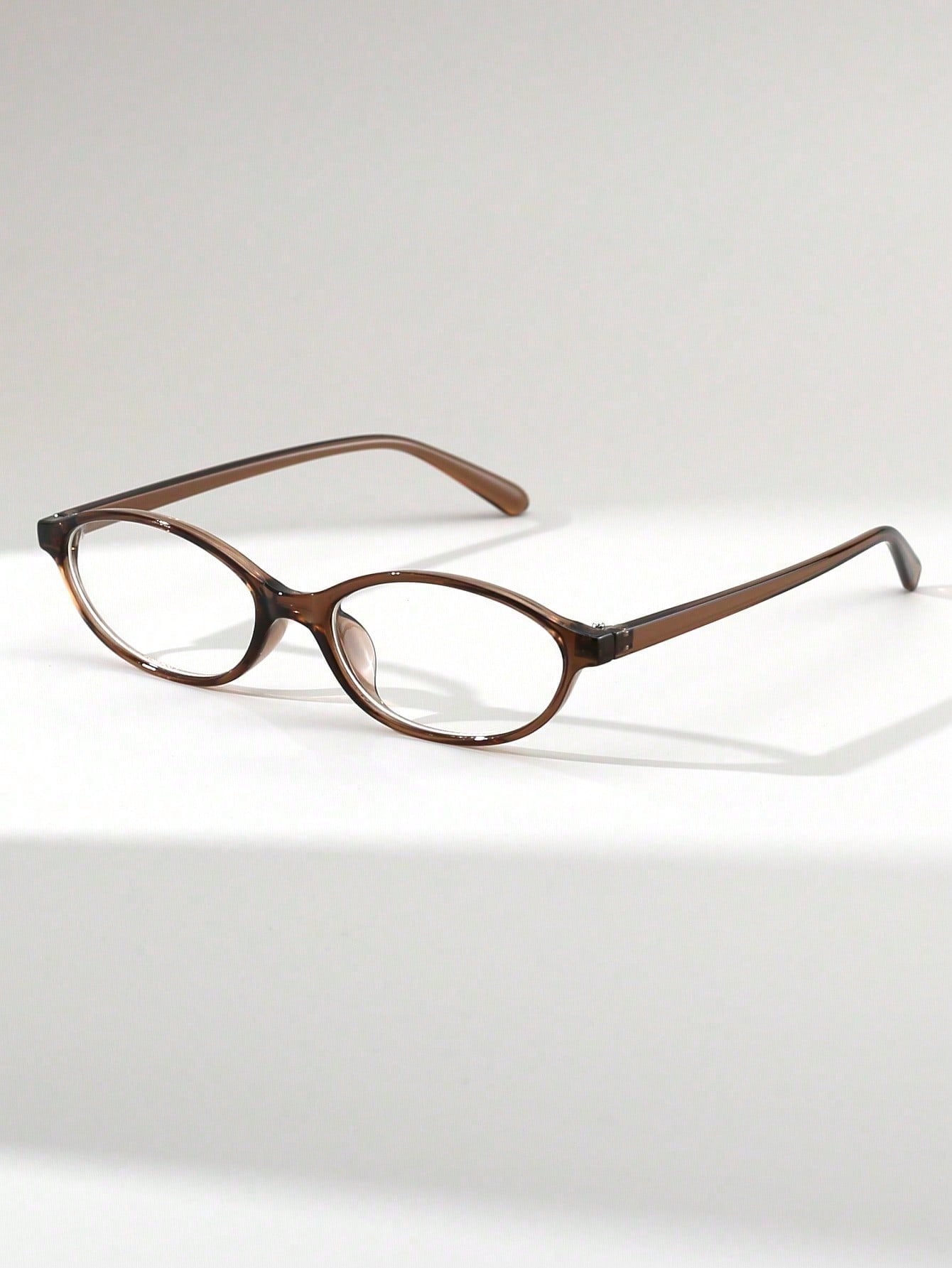 

1pc Women s Narrow Cat Eye Retro Fashionable Street-Style Flat Glasses чистый