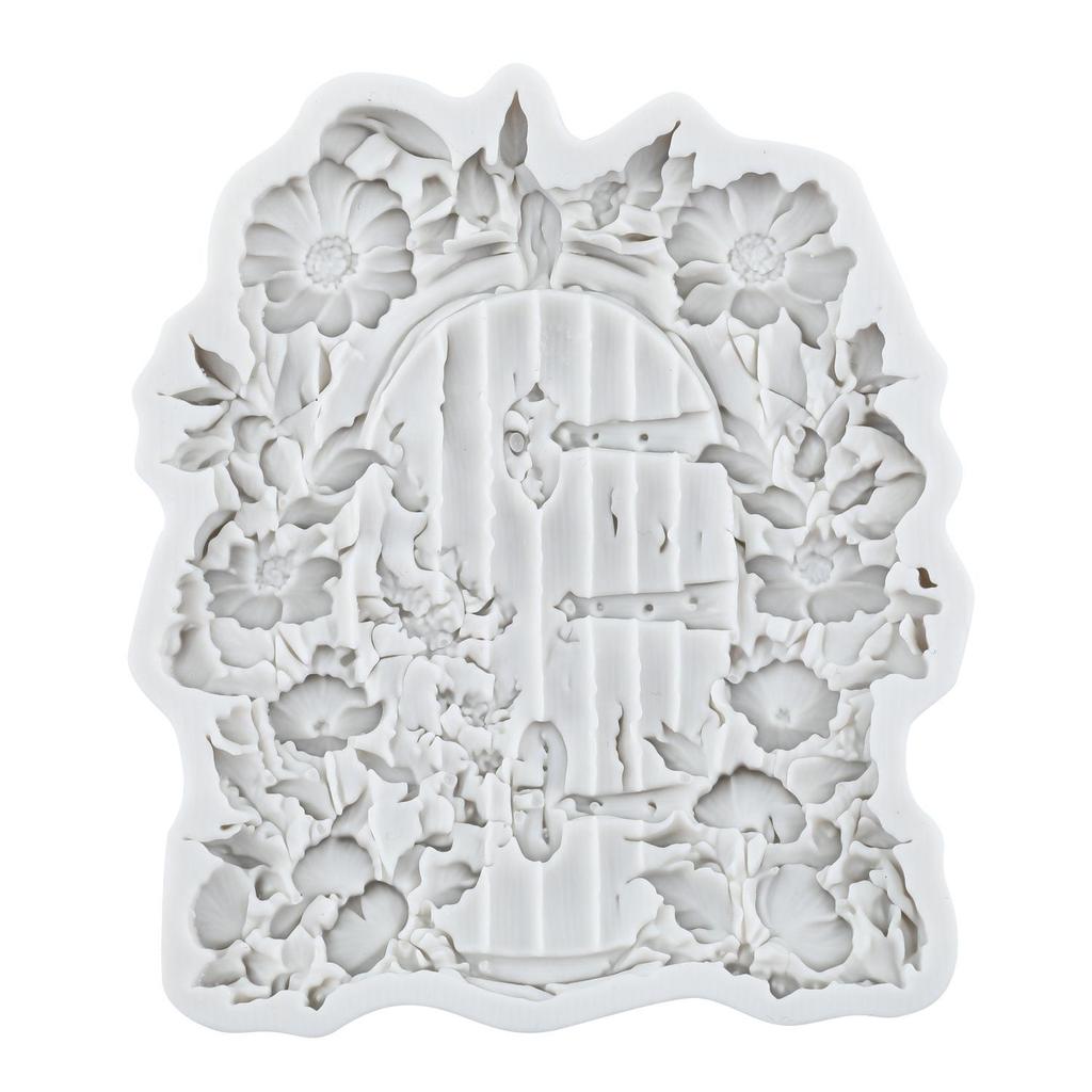 Fairy Garden House Silicone Molds Wooden Door Fondant Mold Cake Decorating Tools Cupcake Topper Candy Chocolate Gumpaste Mold