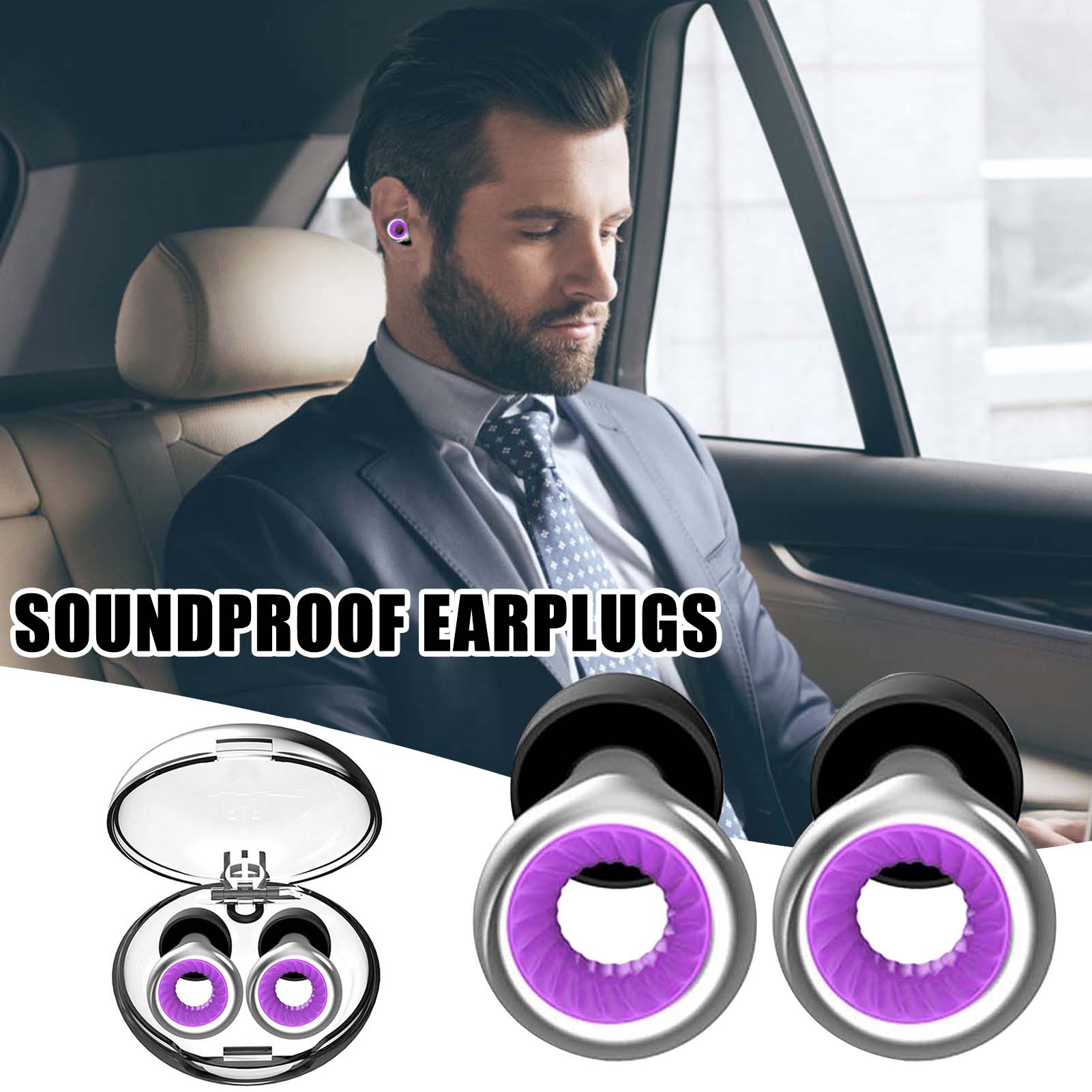 Silicone Soundproof Earplugs Strong Noise Reduction Comfortable Earplugs for Concerts and Nightlife Silver-plated turbine turbo pu