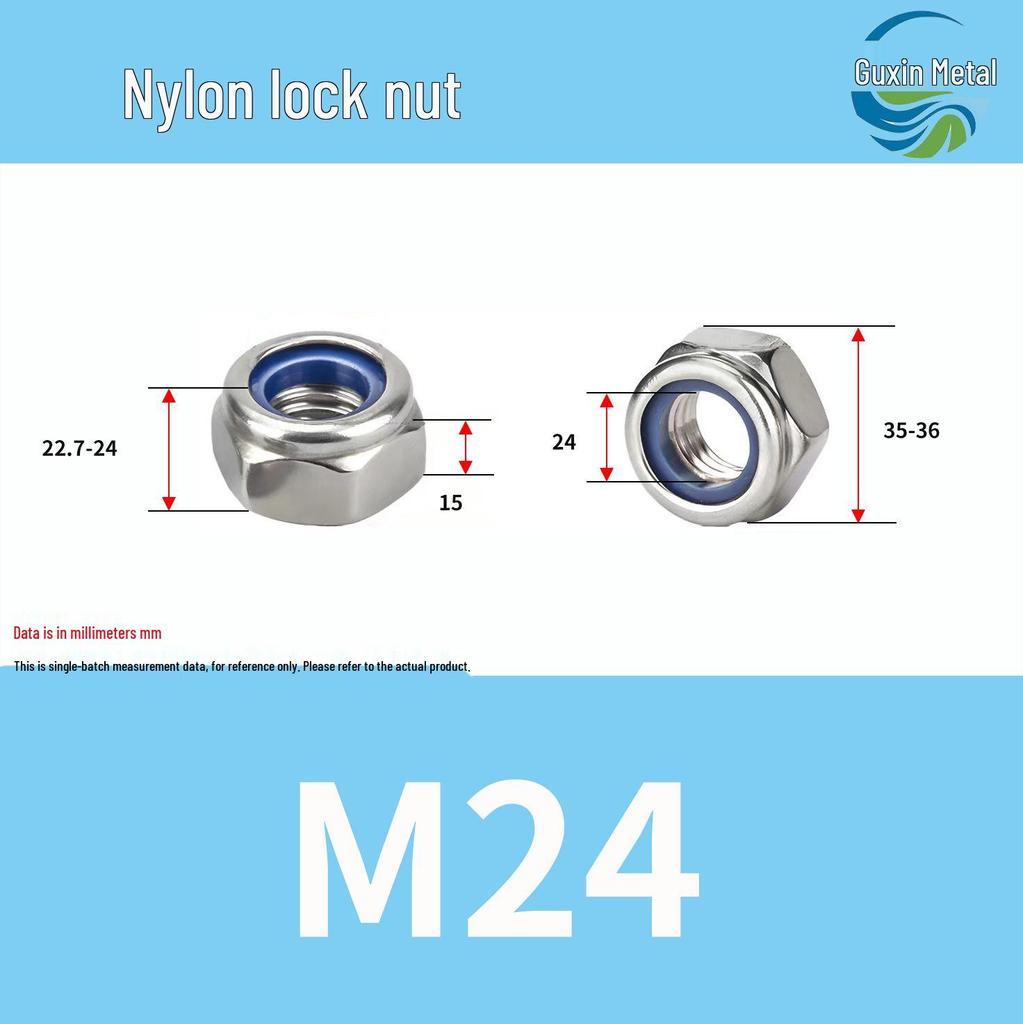 Stainless Steel Self-locking Nylon Lock Nut DIN985, M3-M30, Anti-slip/loosening.