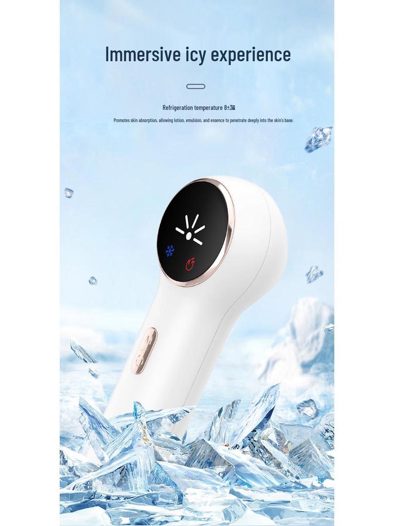 Hot & Cold Facial Ice Hammer: Pore Minimizer & Red/Blue Light Therapy Device