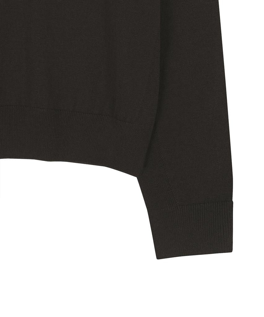 NOIRER Silk Wool Blend Deep V-Neck Knit (Brown)