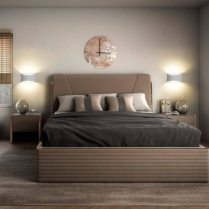 Applique Murale LED - HYDONG - 7W - Plâtre Blanc - Design Moderne - Éclairage Intérieur