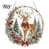 Hanging Ornaments for Bedroom Xmas Snowman Ornament, Round Acrylic Santa Reindeer Seasonal Party Decor Christmas Door Sign Festive Window Wall Tree